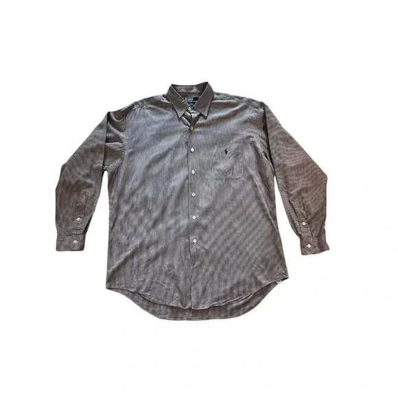 Polo Ralph Lauren Crane Navy Red Plaid Cotton Classic Button-Up Shirt Size Large - Picture 1 of 7